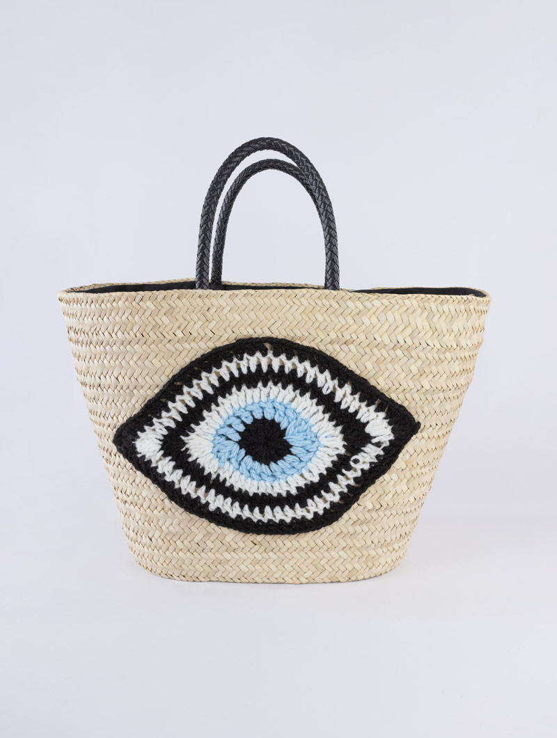 Sac couffin en paille avec motif